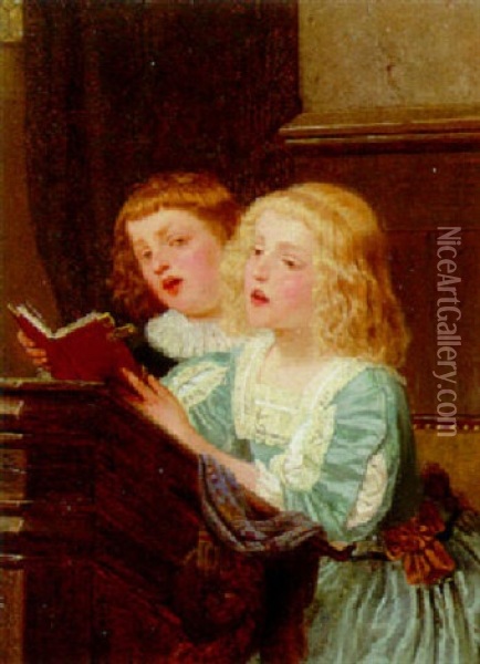 The Young Choir Singers Oil Painting - Carl Konrad Julius Hertel