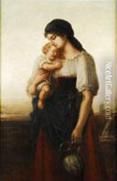 Maternidad Oil Painting - Theodor Hermann Wil. Koppen