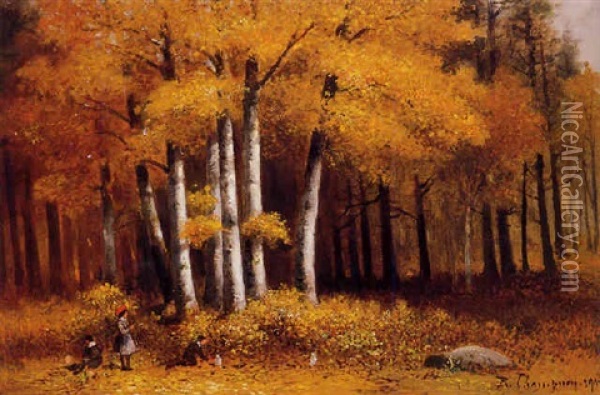 A Walk In The Woods Oil Painting - Benjamin Champney