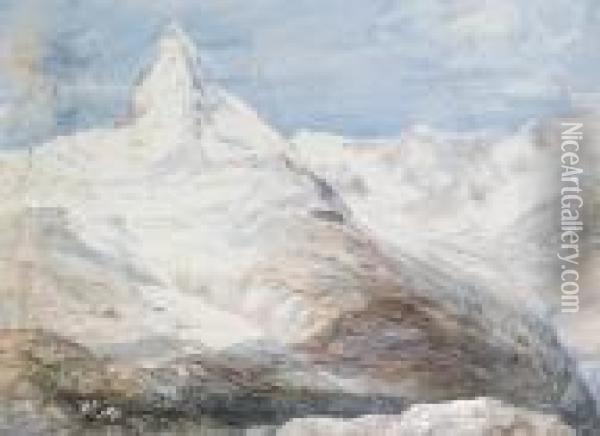 View Of The Matterhorn Oil Painting - James Poole