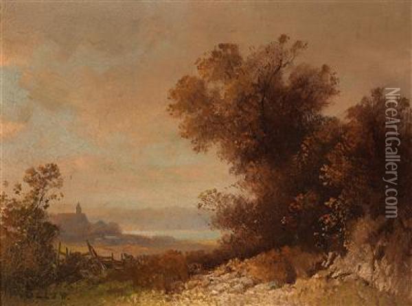 Romantischelandschaft Oil Painting - Oskar Mulley
