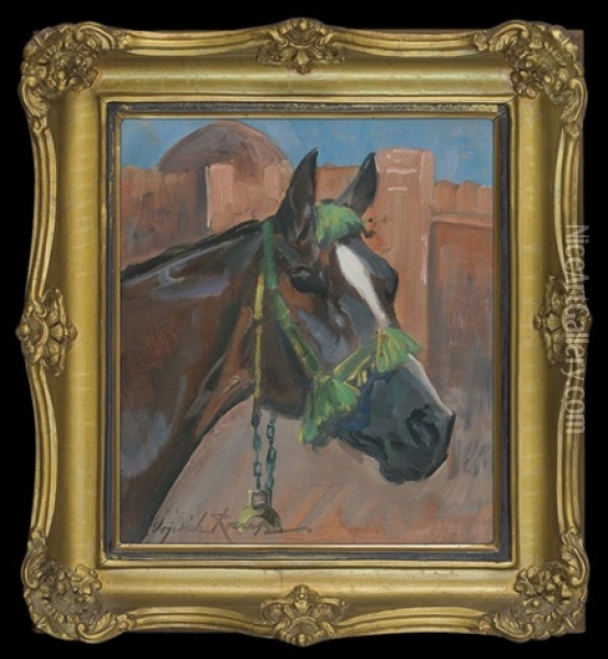 Horse's Head Oil Painting - Woiciech (Aldabert) Ritter von Kossak