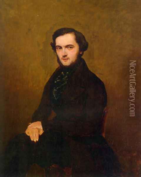 Portrait of a Gentleman Oil Painting - Jean-Baptiste-Camille Corot