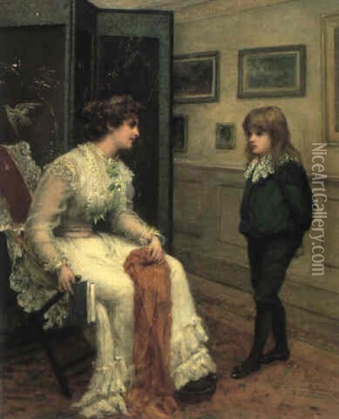 Storytime Oil Painting - William Oliver the Younger
