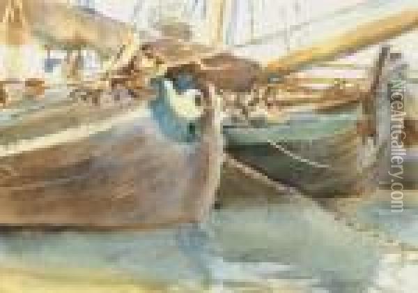 Boats, Venice Oil Painting - John Singer Sargent