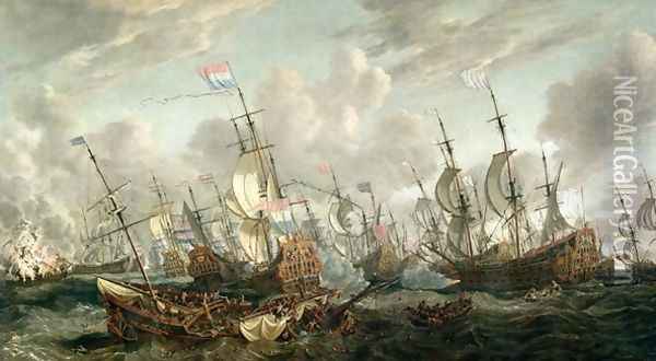The Four Days Battle, 1-4 June 1666 Oil Painting - Abraham Storck