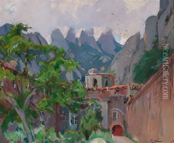 Vista De Montserrat Oil Painting - Joaquin Mir Trinxet