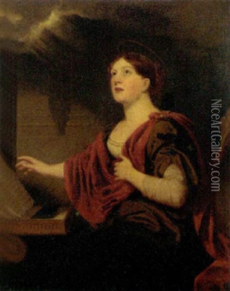 Portrait Of Mrs. Robert Arkwright As St. Cecilia Oil Painting - Ramsay Richard Reinagle