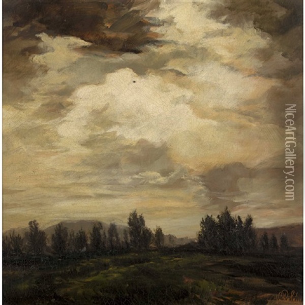 Weite Landschaft Mit Baumen Oil Painting - Viktor Rolin