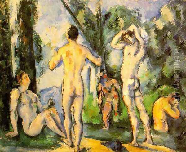 Bathers IV Oil Painting - Paul Cezanne