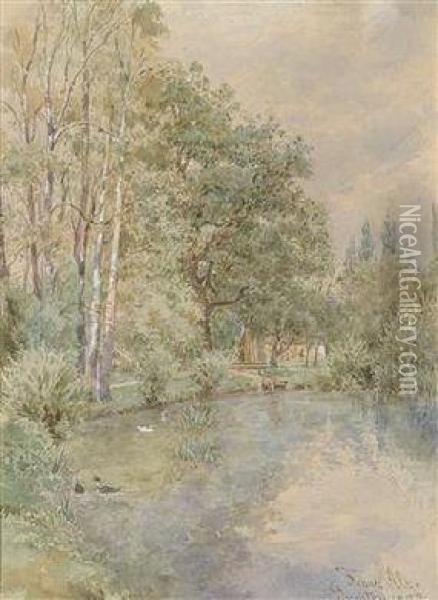 Parklandschaft Mit Teich Oil Painting - Franz Alt