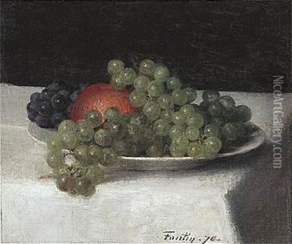 Pommes Et Raisins Oil Painting - Ignace Henri Jean Fantin-Latour