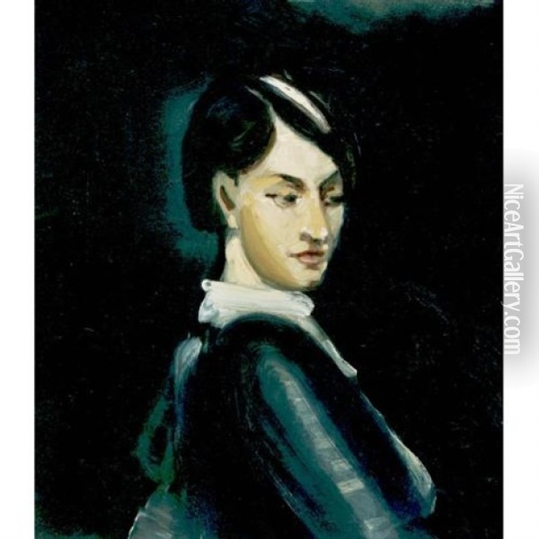 Portrait Of Bea Evan Oil Painting - George Benjamin Luks