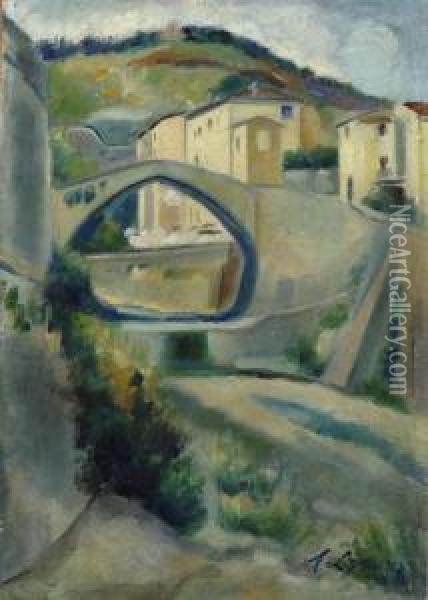 Ponte Alla Badia Oil Painting - Achille Lega