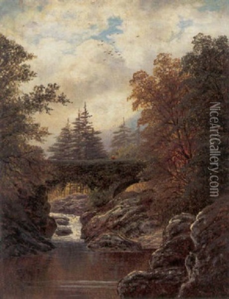Betws-y-coed, North Wales Oil Painting - William Mellor