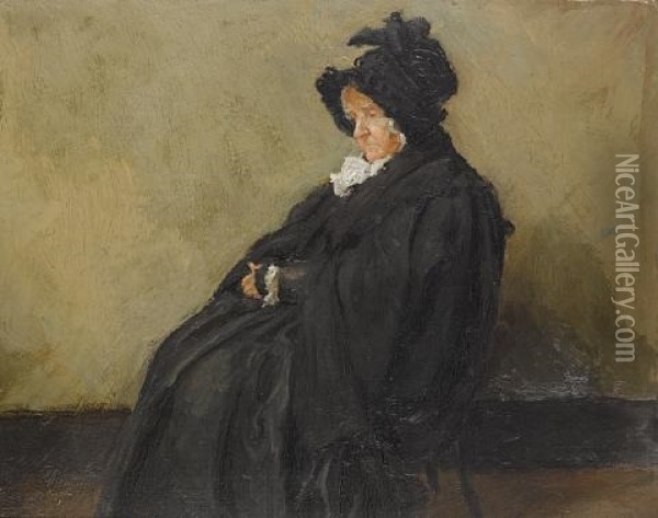 Portrait Of Amelia Christiana Gilman, The Artist's Grandmother Oil Painting - Harold Gilman