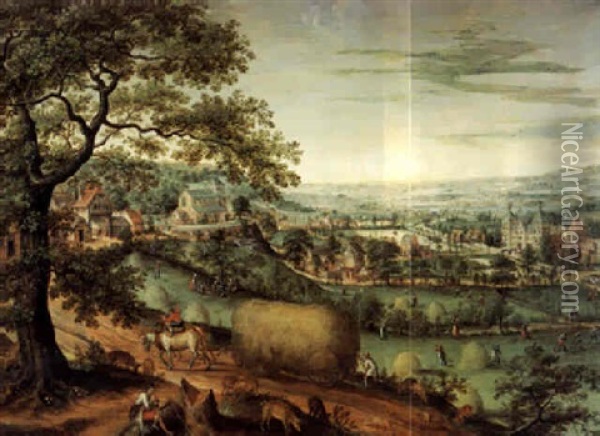 Heuernte Bei Schloss Heverlee Oil Painting - Frans Floris the Elder