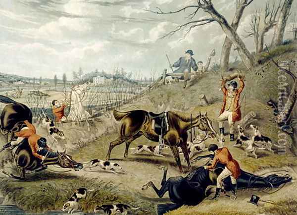 The Grand Leicestershire Fox Hunt, plate 4 Oil Painting - Samuel Henry Gordon Alken