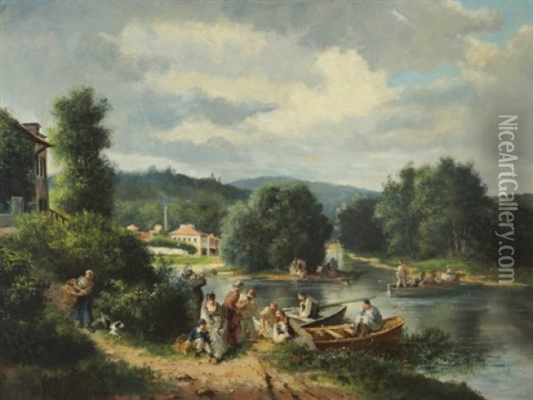 The Boating Party Oil Painting - Paul Rossert