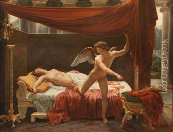 L'amour Et Psyche Oil Painting - Francois Edouard Picot