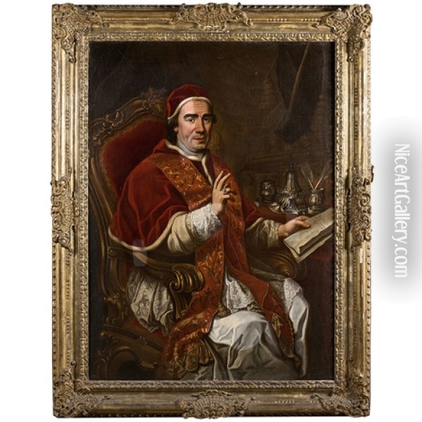 Portrait Du Pape Clement Xiv Oil Painting - Vincenzo Millione