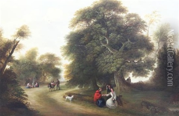 The Woodland Travellers Oil Painting - Henry Lark I Pratt