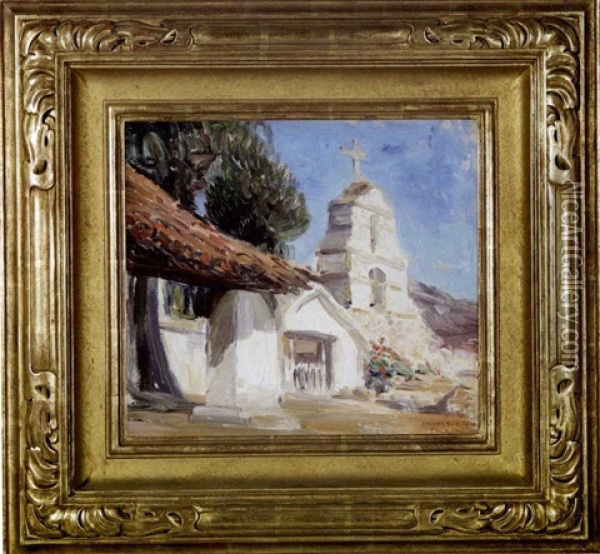 Pala Mission, California Oil Painting - Joseph Kleitsch