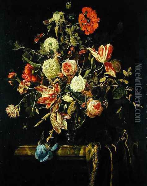 Flower Still Life Oil Painting - Jan Van Huysum