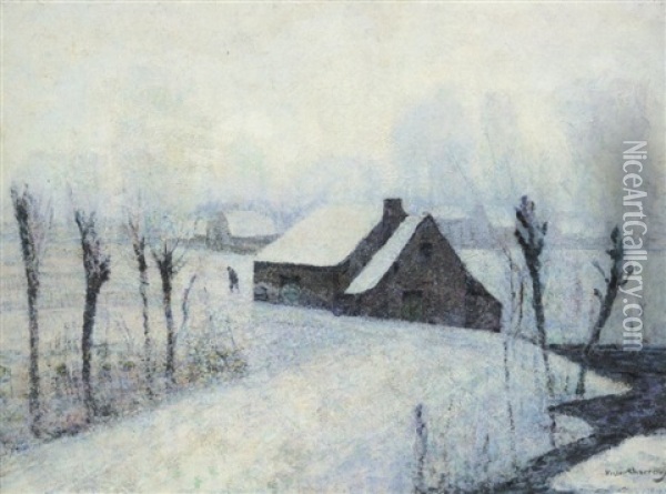 Neige Au Soleil A Saint-victorpres Du Mont Dore Oil Painting - Victor Charreton