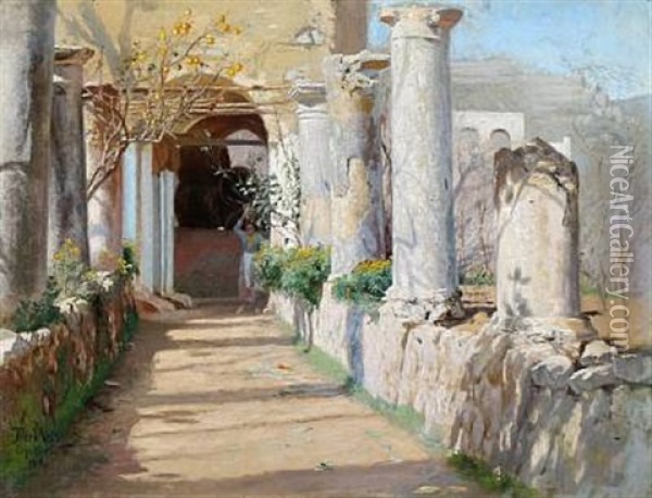 Pergola Pa Capri. Solskin. (pergola In Capri. Sunshine) Oil Painting - Thorvald Simeon Niss