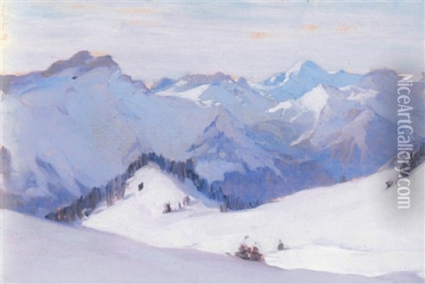 Villars-sur-ollon, Suisse Oil Painting - Clarence Alphonse Gagnon