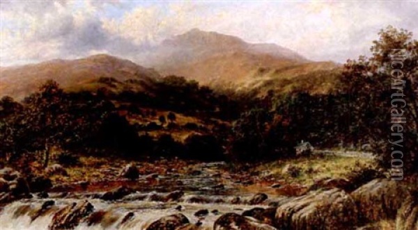 In The Lledr Valley, Near Bettws-y-coed, N.w. Oil Painting - William Henry Mander