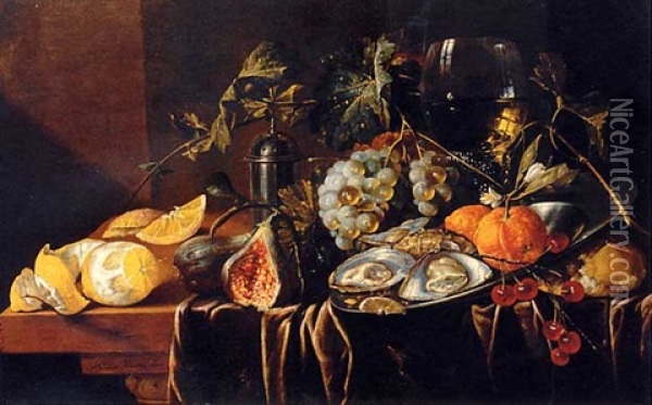 jan davidsz de heem still life with oysters and lemon