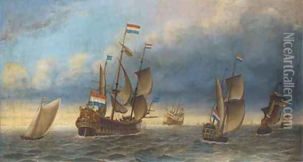 The departure of the Dutch fleet Oil Painting - Abraham Storck