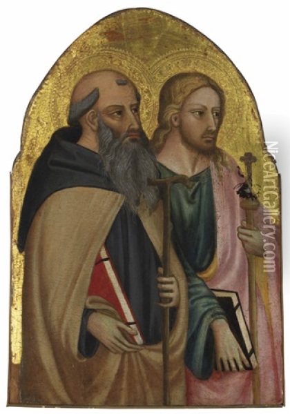 Saint Anthony Abbot And The Apostle Saint James The Greater Oil Painting -  Bicci di Lorenzo