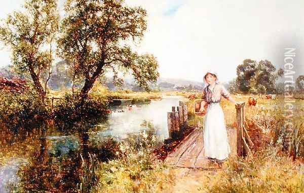 Summers Day on a Tow Path Oil Painting - Ernst Walbourn