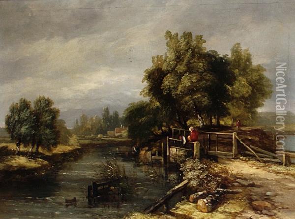 The Lock Oil Painting - Frederick Waters Watts