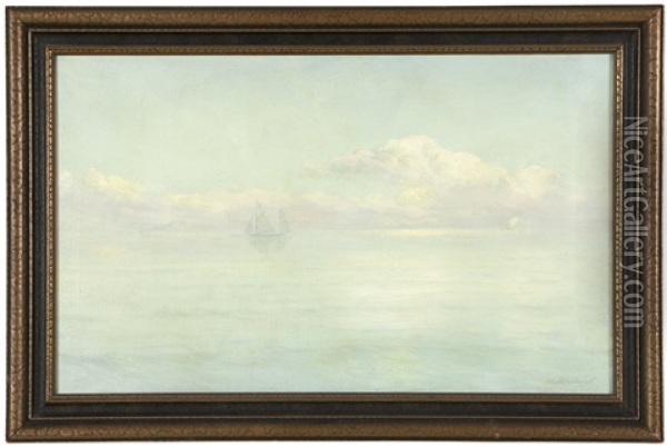 Sailboats On A Calm Sea Oil Painting - Carl (Charles Edward) Hallberg