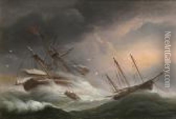 Going To The Rescue Oil Painting - Thomas Luny