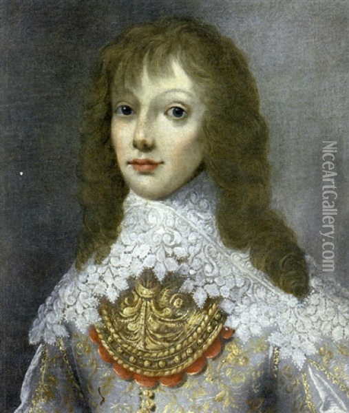 Portrait De Charles 3eme, Fils De Nicolas De Baignart Et De Demoiselle Marie De Moncy(?) Oil Painting - Philippe Lallemand