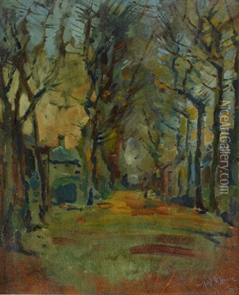 Oak Avenue, Near Newlands House Oil Painting - Pieter Willem Frederick Wenning