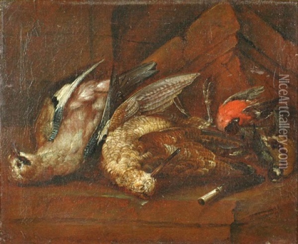 Still-life With Dead Birds Oil Painting - Johann Adalbert Angermayer