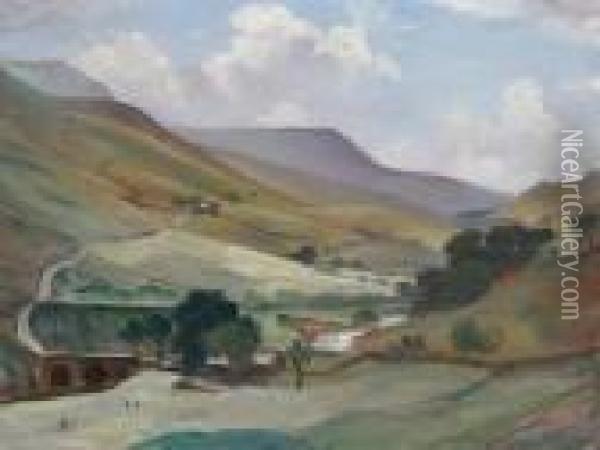 Upland Oil Painting - Christopher R. Wynne Nevinson