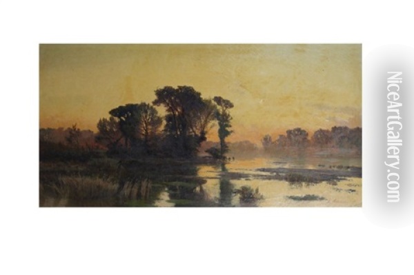 Paysage Oil Painting - Achille Vertunni