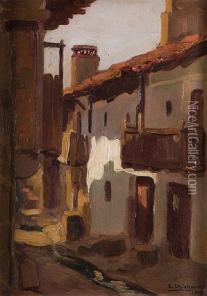 Callejon, 1913 Oil Painting - Eduardo Chicharro Aguera