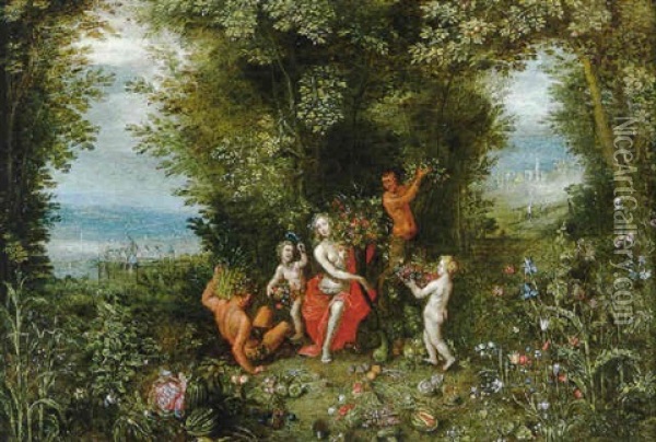 Allegorie De L'ete Oil Painting - Jan Boets