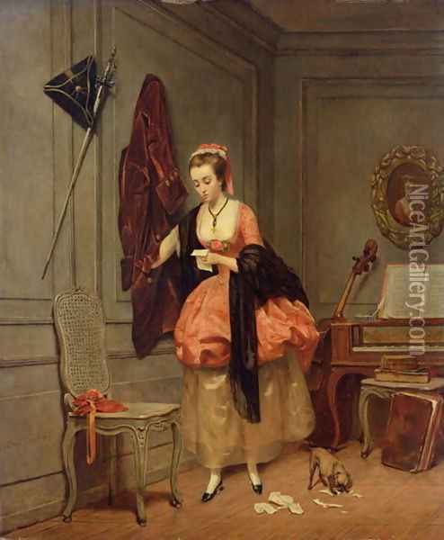 The Beloved Mistress, 1846 Oil Painting - Louis Coulon