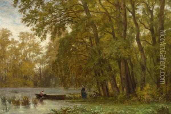 Am Waldteich Oil Painting - Karl Peter Burnitz