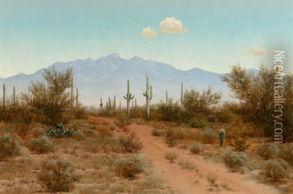 Indian Oasis, Arizona Oil Painting - Audley Dean Nicols
