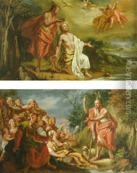 The Baptism Of Christ Oil Painting - Gaspare Diziani